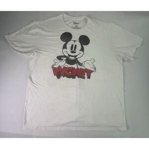 Mickey Mouse Disney T-Shirt Short Sleeve White Size‎ XL
